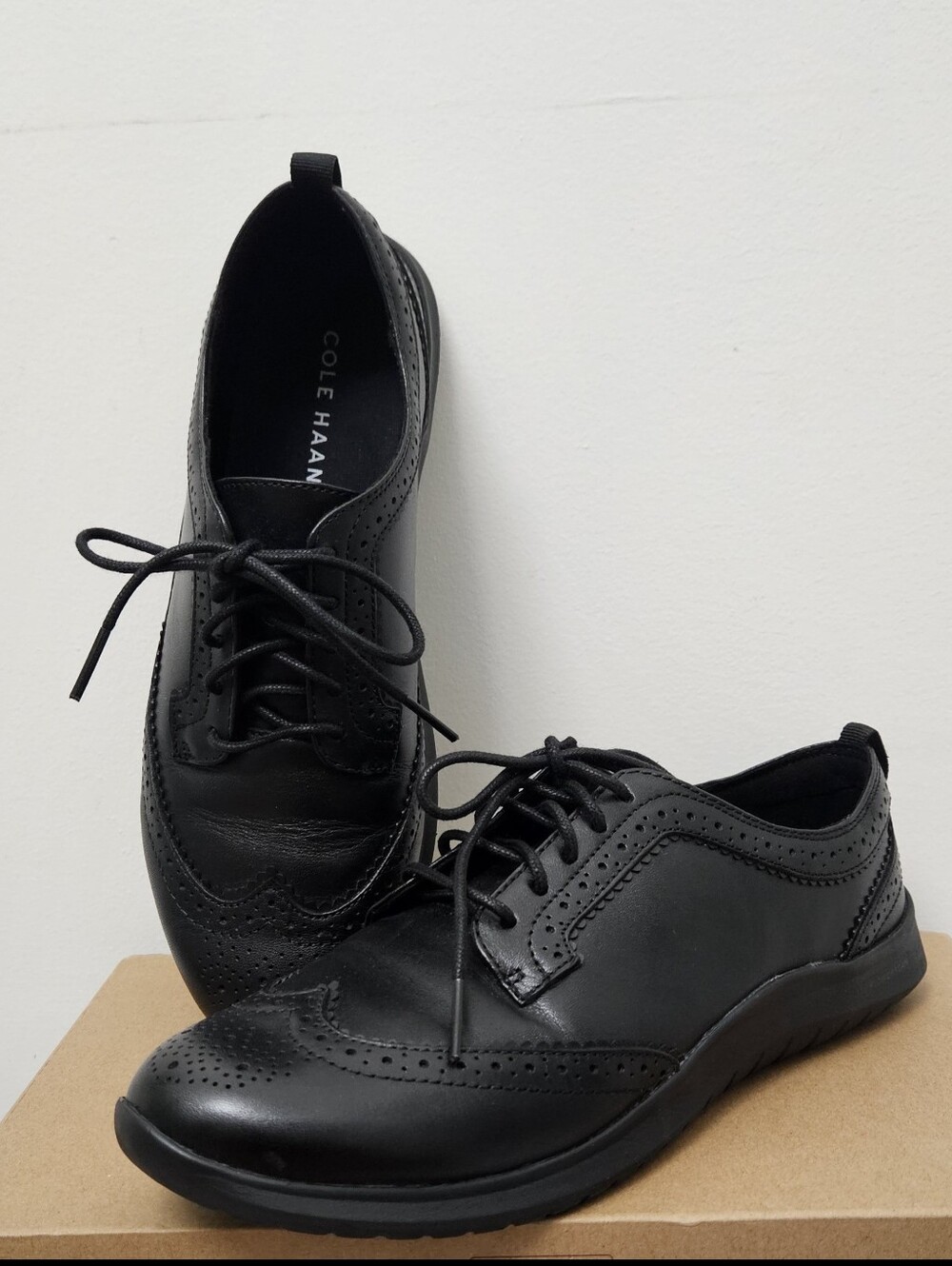 Cole Haan Women's Black Wingtip Oxford